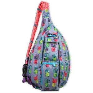 KAVU Rope Bag - Pineapple Citrus Grey Pink BNWT Full Size